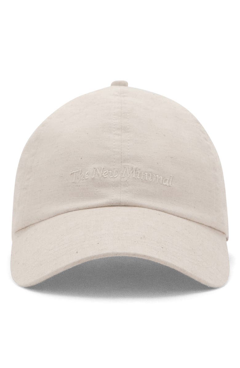 MANGO Embroidered Cotton & Linen Baseball Cap, Main, color, 