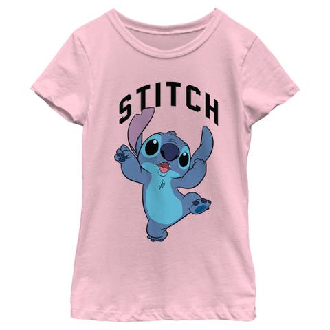 Girl's Lilo & Stitch Jumping Stitch  Graphic T-Shirt