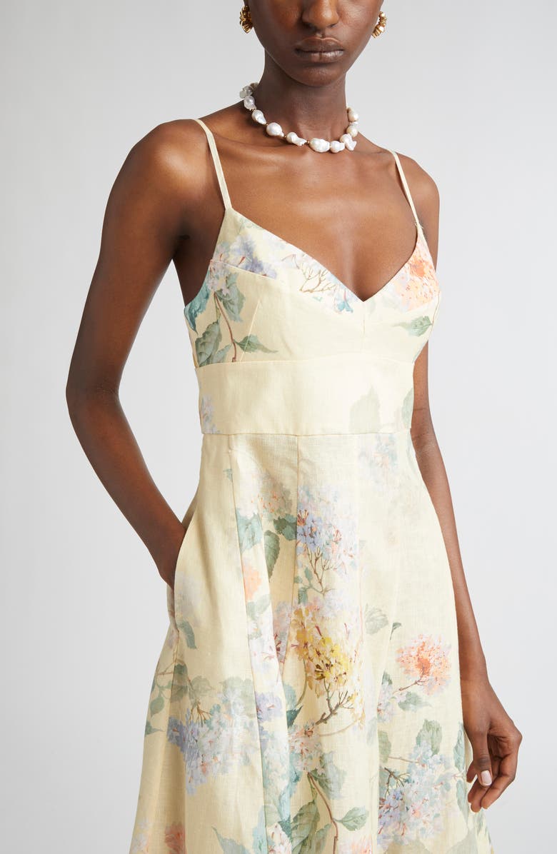 Illuminate Picnic Floral Linen A-Line Dress