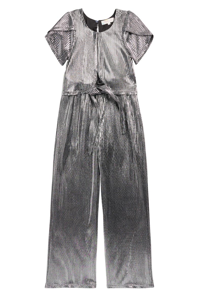 Kids' Metallic Jumpsuit, Main, color, SILVER