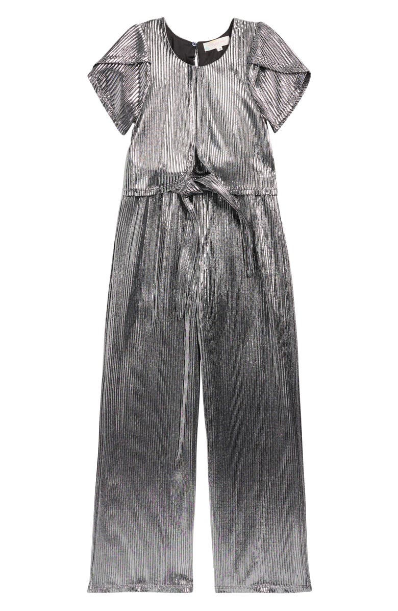 Truly Me Kids' Metallic Jumpsuit, Main, color, Silver
