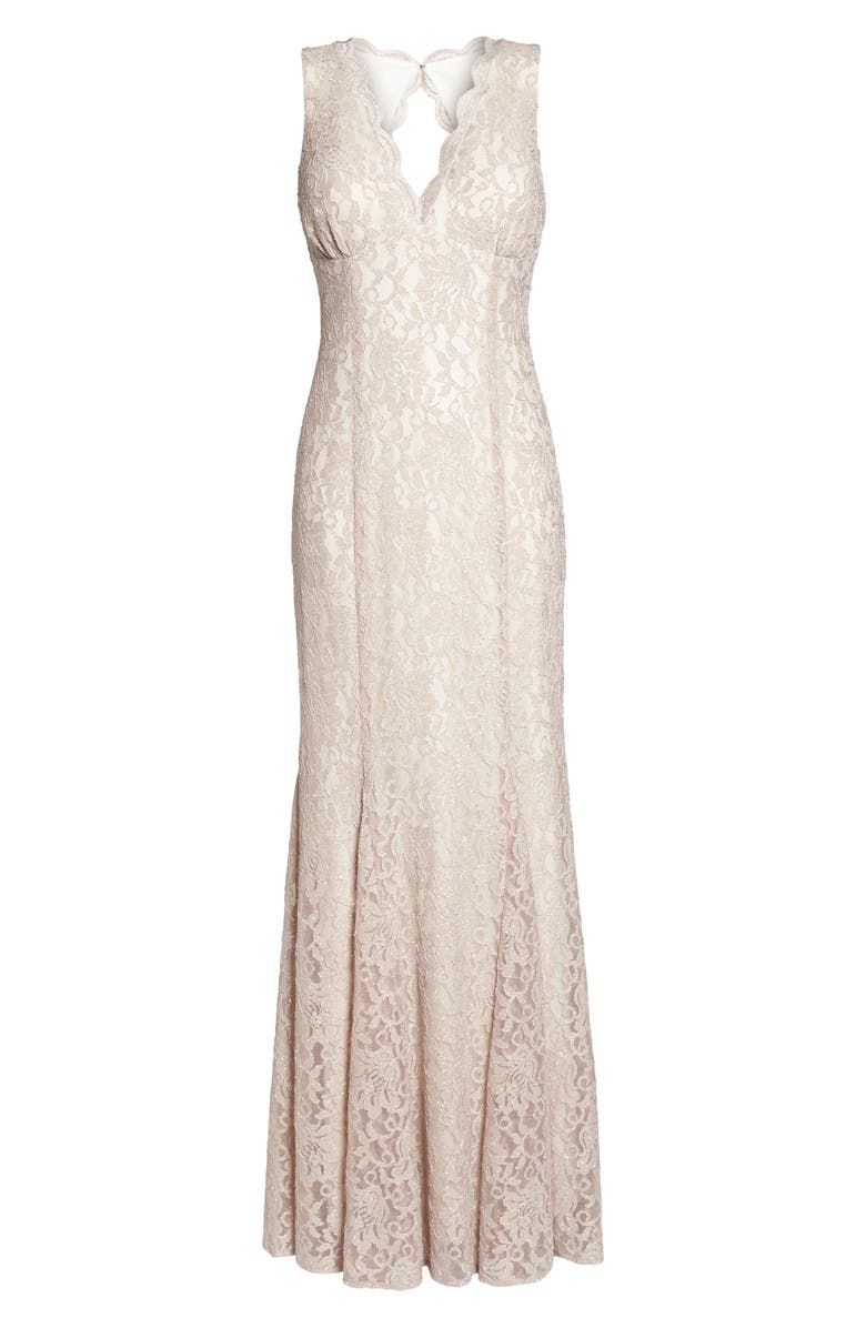 Morgan & Co. Glitter Lace Trumpet Gown, Alternate, color, 