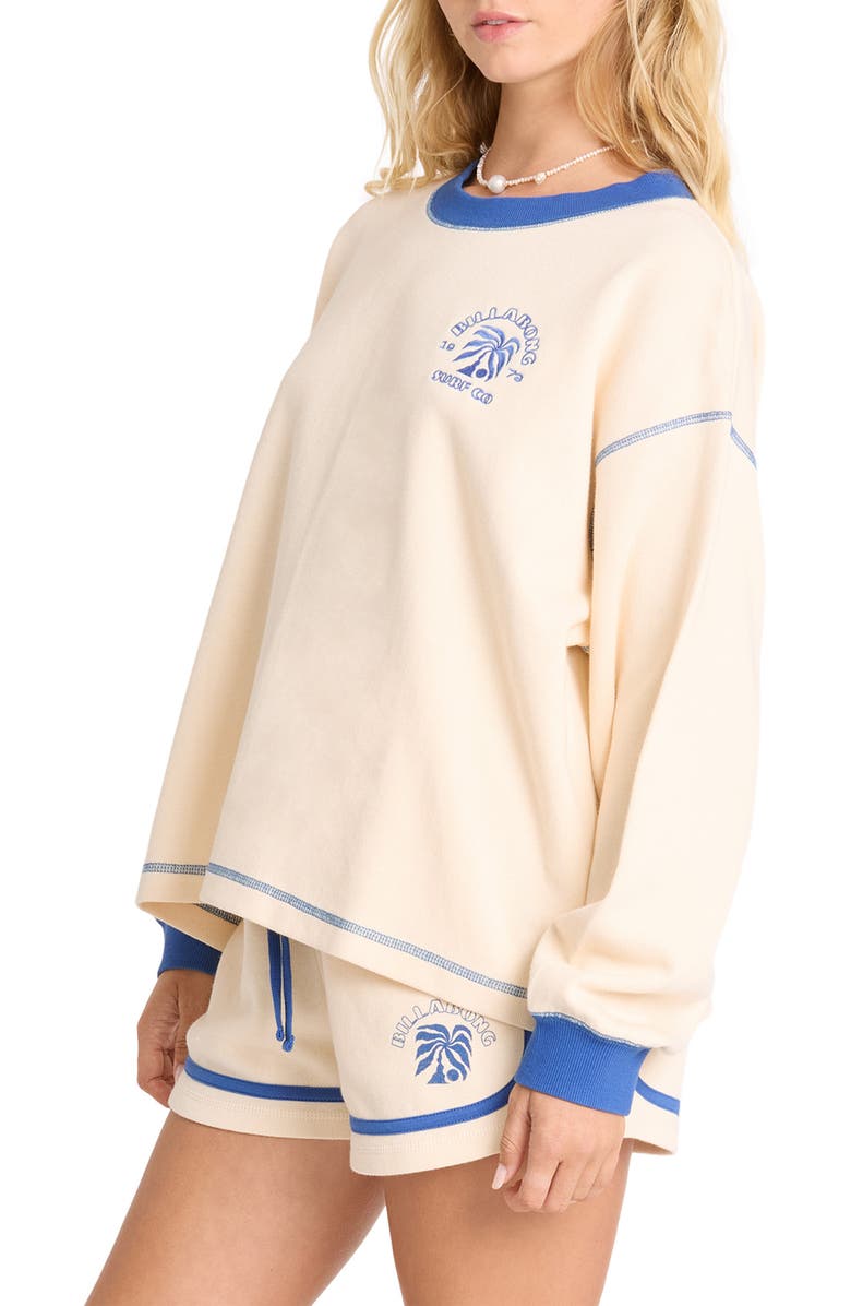 Billabong Back to It Graphic Sweatshirt, Alternate, color, White Cap