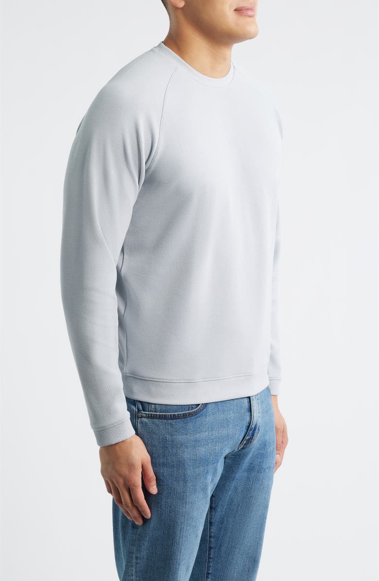 Peter Millar Cradle Performance Piqué Crewneck Top, Alternate, color, British Grey