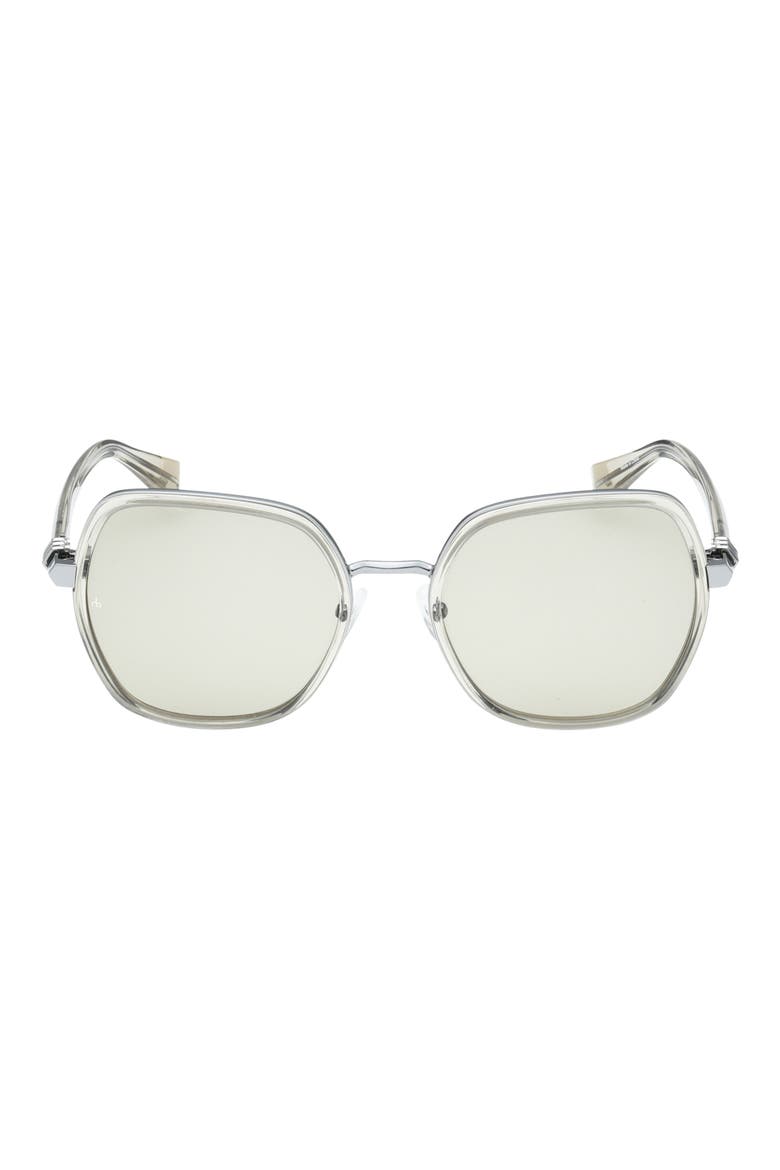 57mm Butterfly Sunglasses, Main, color, SHINY CRYSTAL TIDAL FOAM TAN L