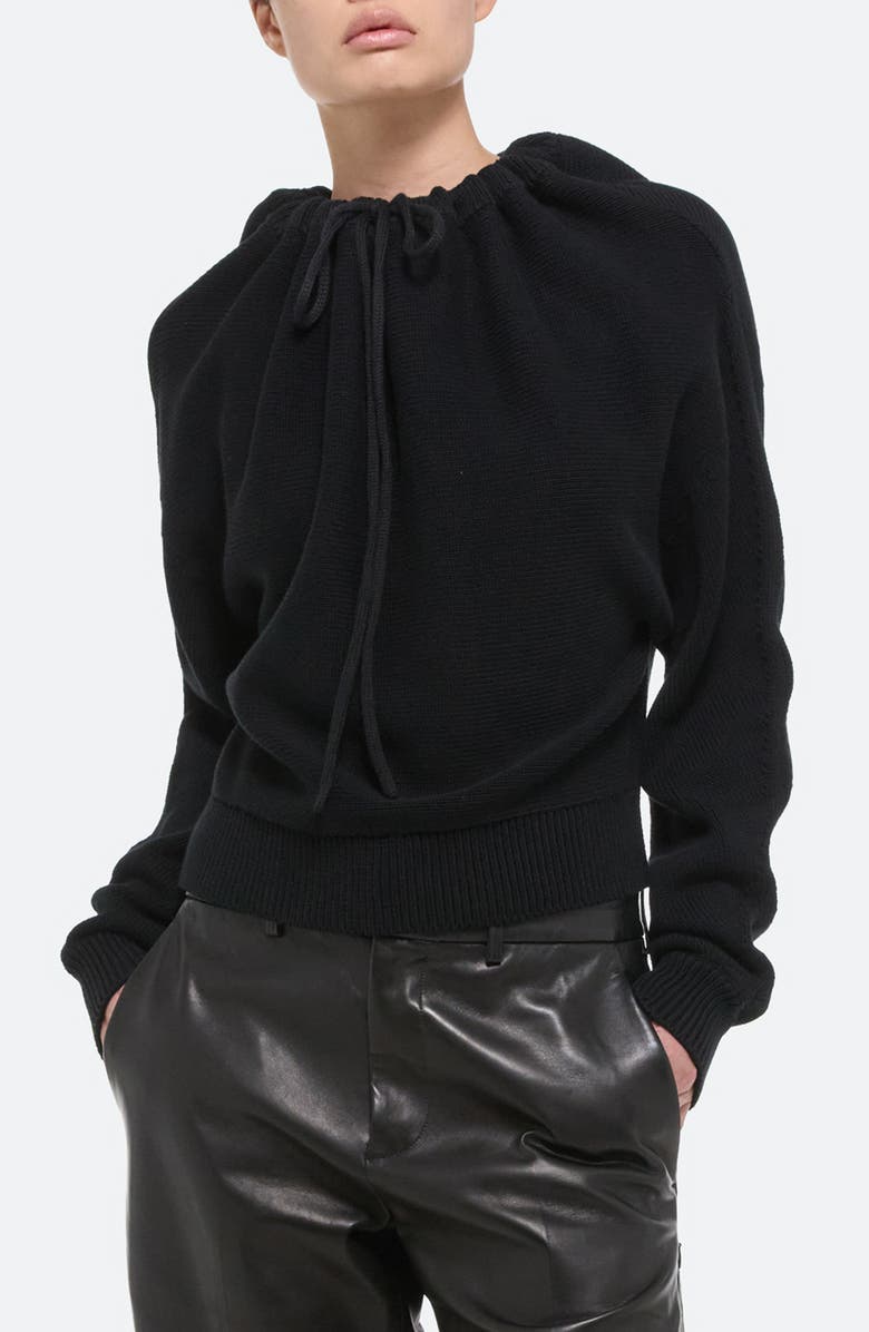 Helmut Lang Organic Cotton Drawstring Neck Sweater | Nordstrom