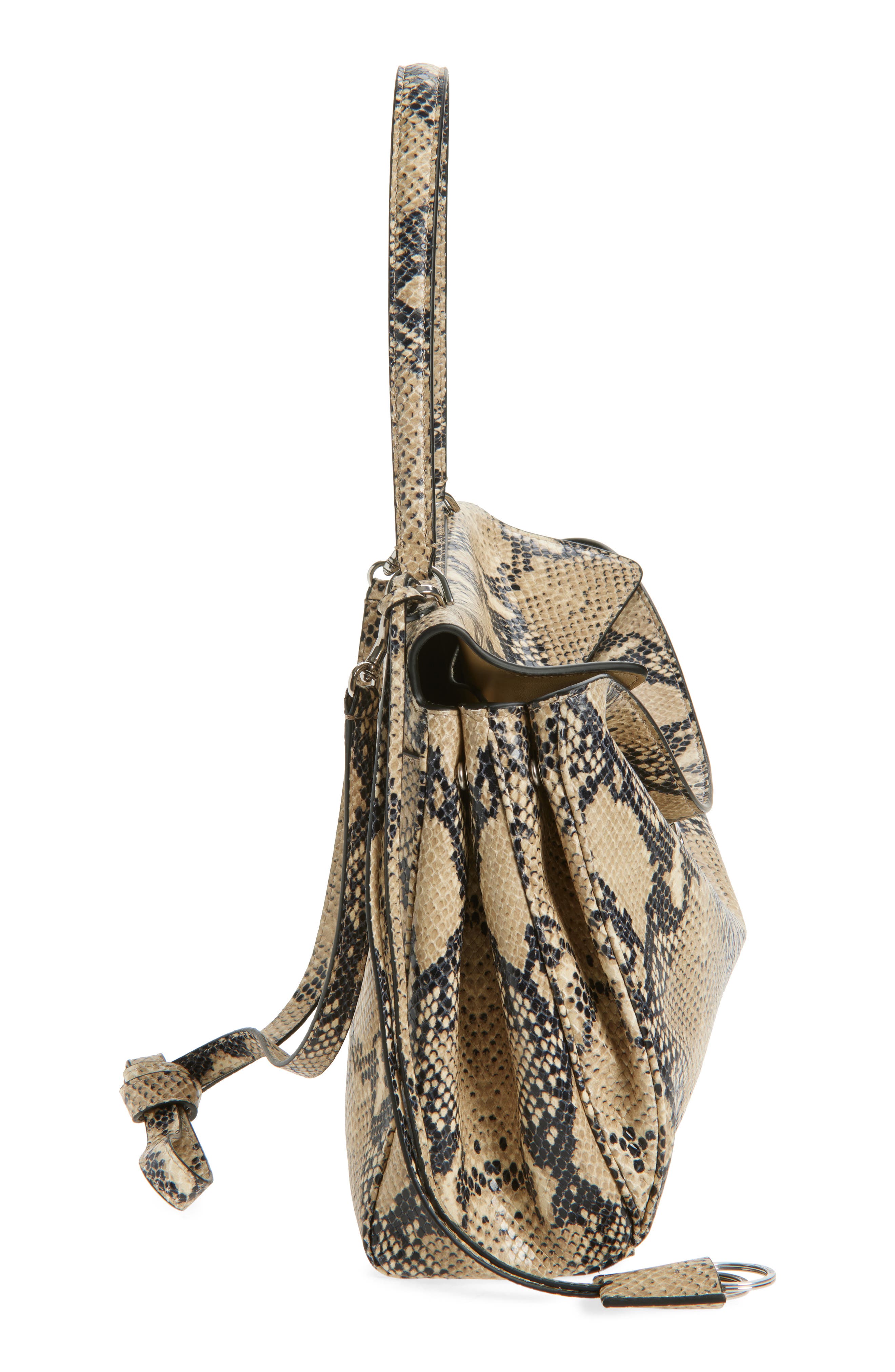 Balenciaga Medium Rodeo Python Print Leather Top Handle Bag, Alternate, color, Natural