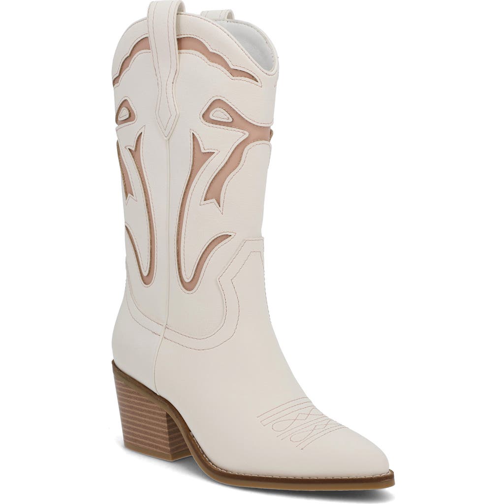 MIA Callan Western Boot in White/Blush at Nordstrom Rack, Size 9
