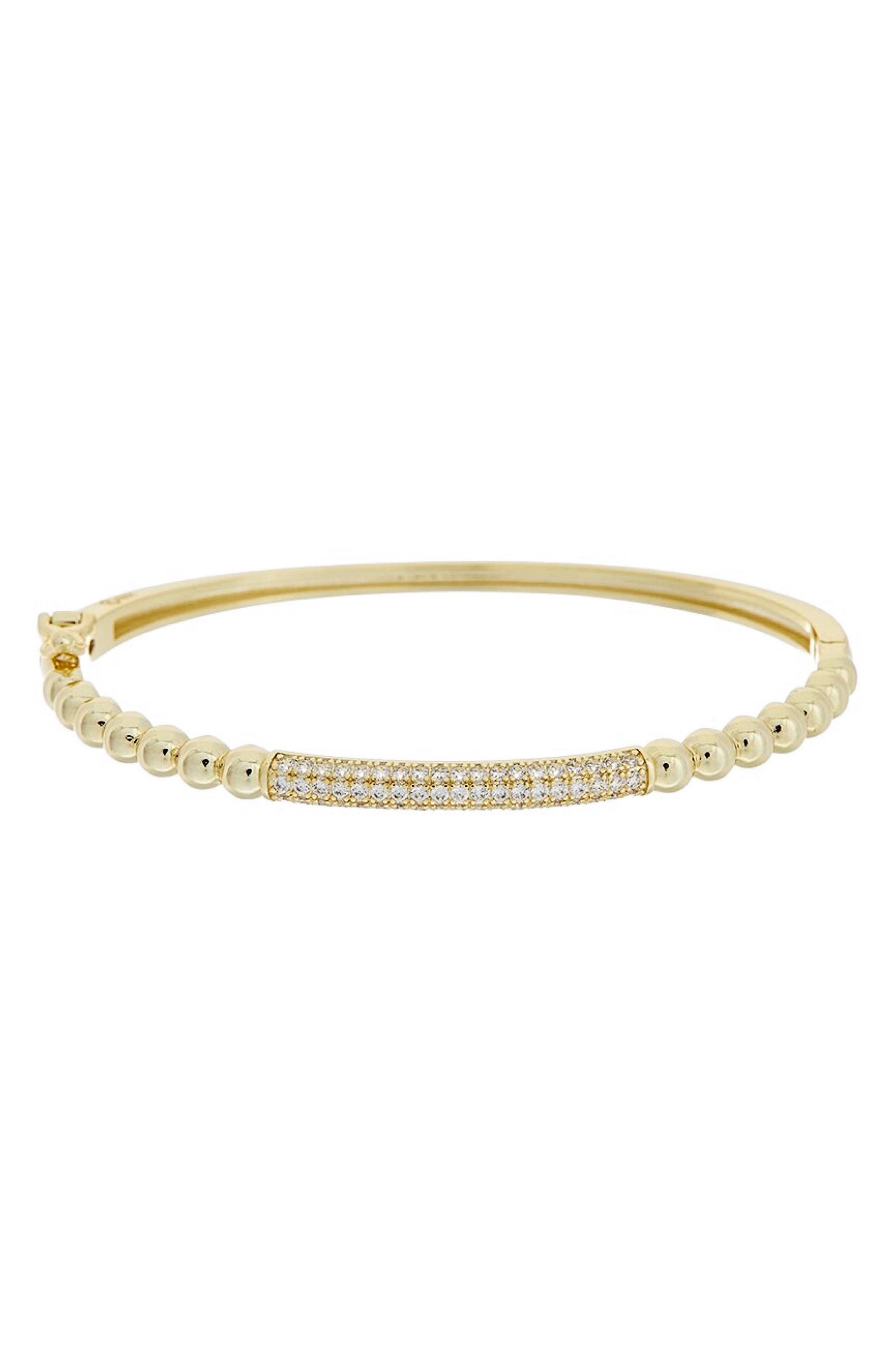 Cubic Zirconia Beaded Bangle Bracelet