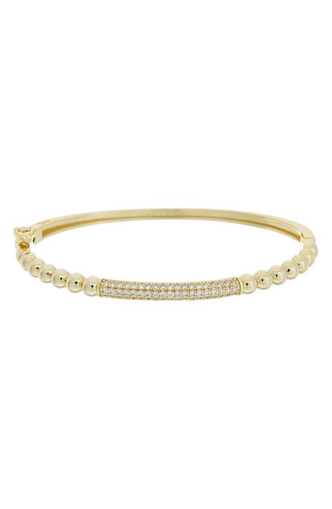 Cubic Zirconia Beaded Bangle Bracelet