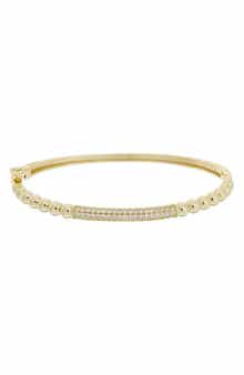 Cubic Zirconia Beaded Bangle Bracelet