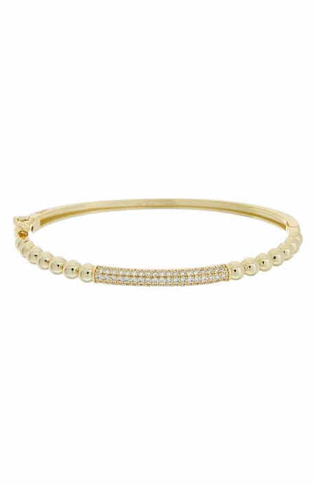 Cubic Zirconia Beaded Bangle Bracelet