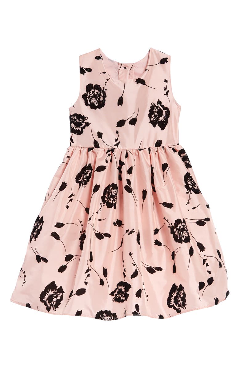 Frais Glitter Flocked Fit & Flare Dress & Cardigan Set, Alternate, color,