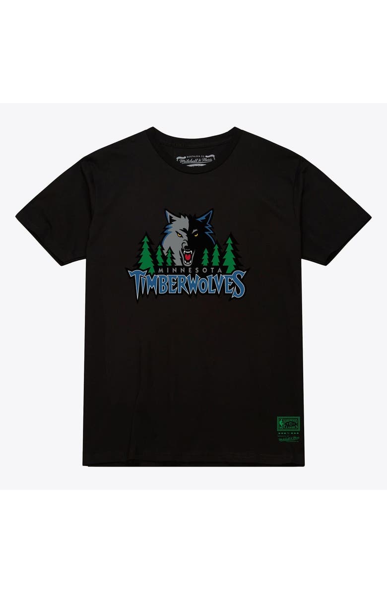 Mitchell & Ness Unisex Mitchell & Ness Black Minnesota Timberwolves Hardwood Classics Arch T-Shirt, Main, color, Black