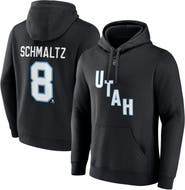 FANATICS Men's Fanatics Nick Schmaltz Black NHL Utah Authentic Stack Name & Number Tri-Blend Pullover Hoodie