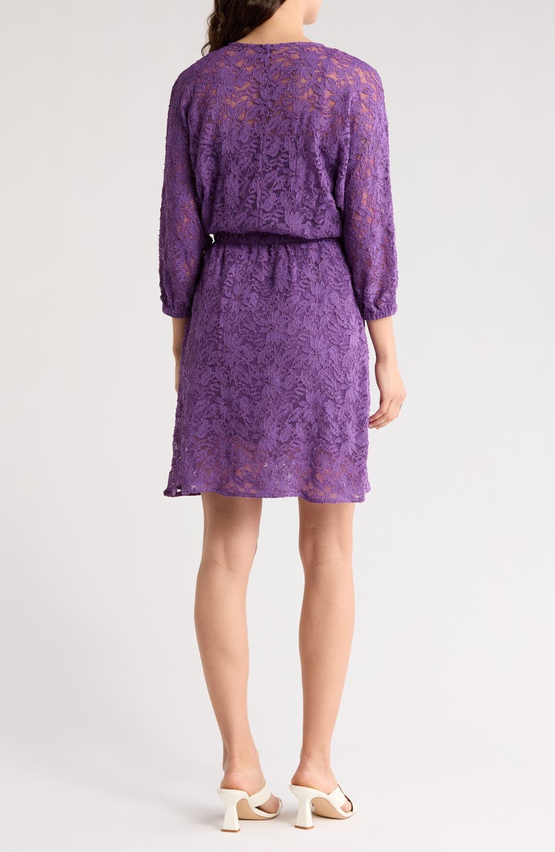 BOSS Orange Desdemona Long Sleeve Lace Dress, Alternate, color, Deep Viola