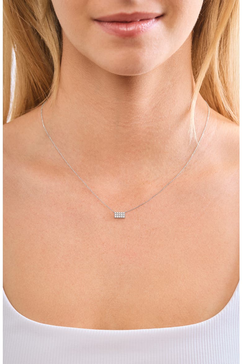 18K Gold Icon Diamond Bar Pendant Necklace (Online Trunk Show), Alternate, color, 18K WHITE GOLD