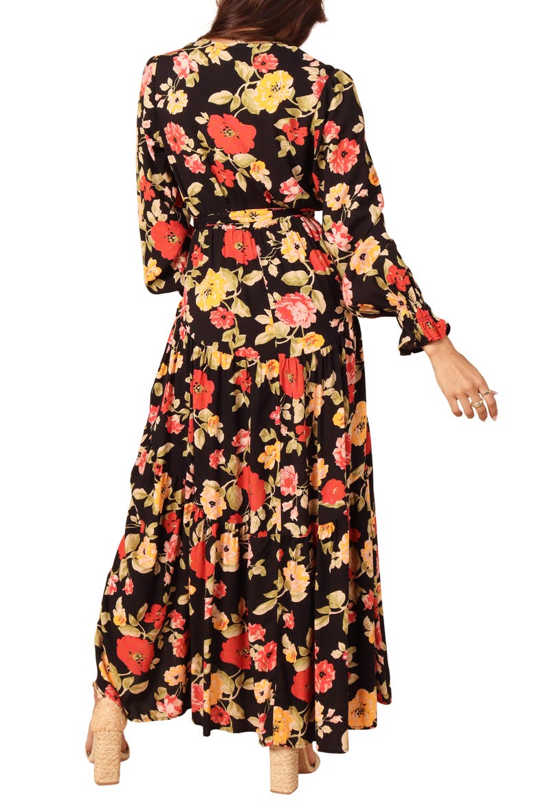 Long Sleeve Maxi Dress, Alternate, color, BLACK FLORAL