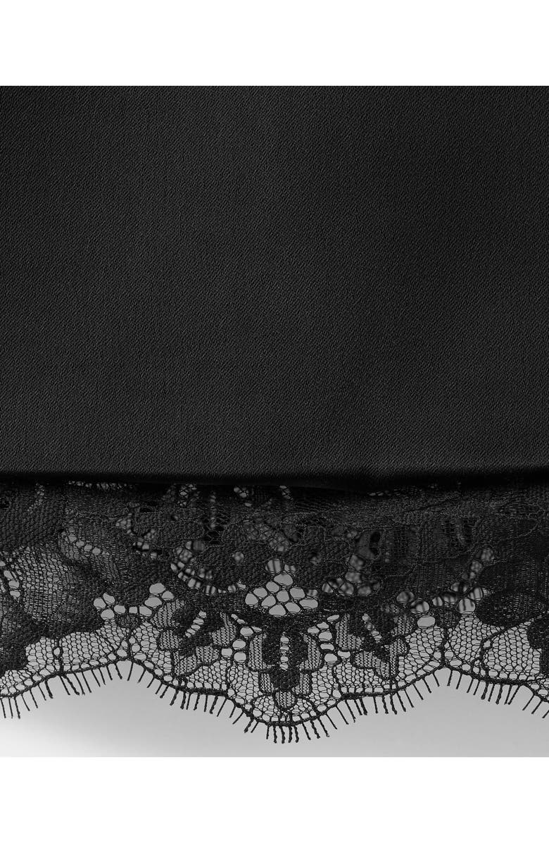 MANGO Lace Trim Open Back Long Sleeve Minidress, Alternate, color, 