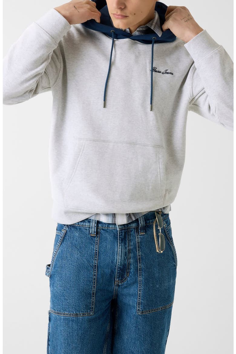 Colorblock Cotton Fleece Hoodie, Main, color, GREY