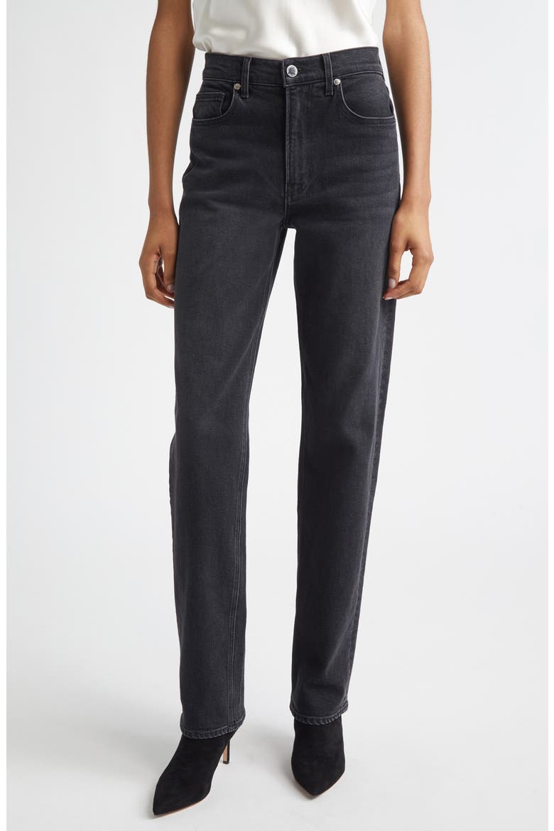 Harley High Waist Arc Leg Jeans, Main, color, WASHED ONYX