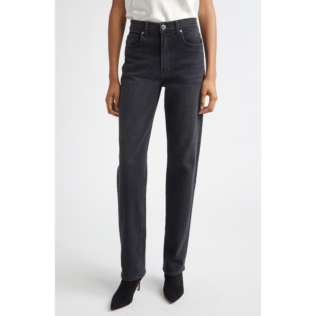 Veronica Beard Harley High Waist Arc Leg Jeans In Black