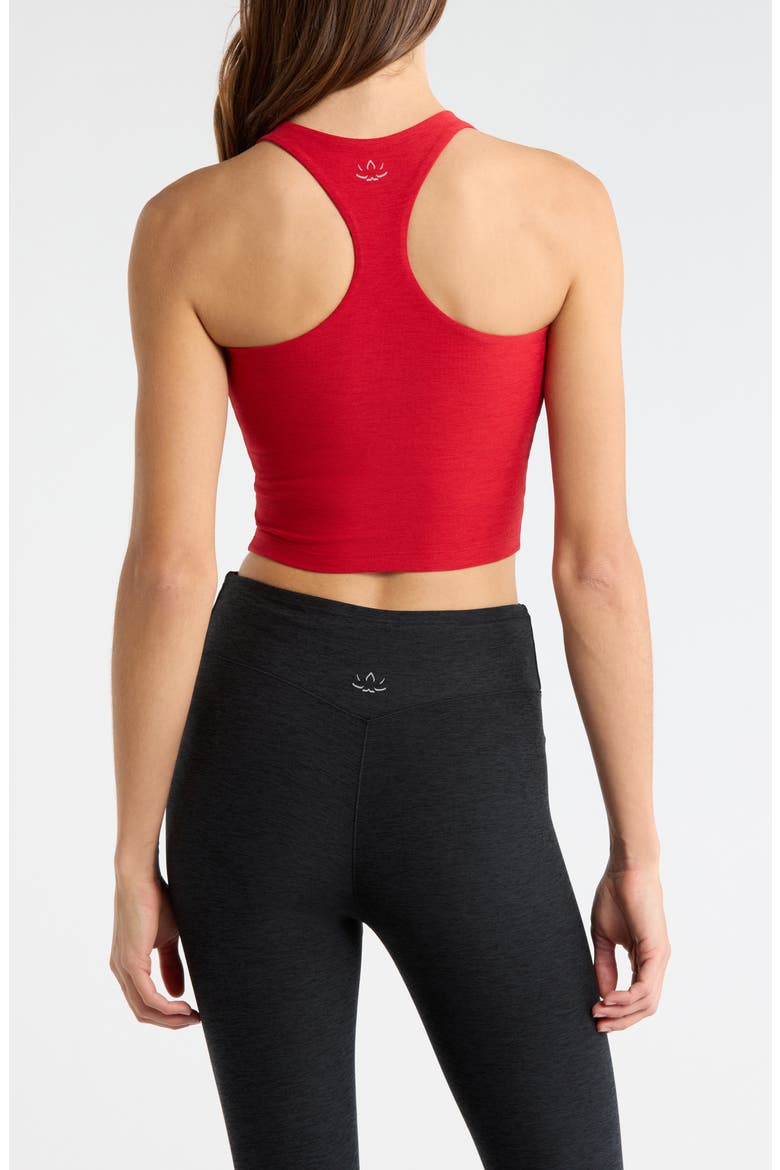 Spacedye Racerback Crop Top, Alternate, color, HOLLY RED HEATHER