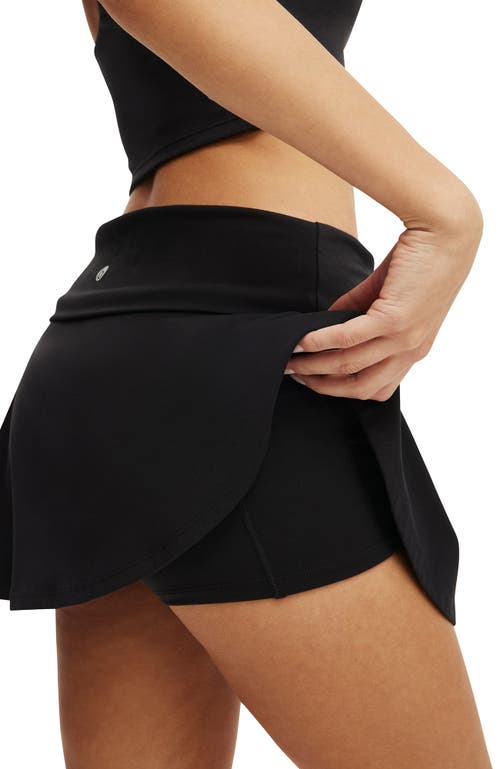 Cotton On Body Active Ultra Soft Roll Over Skirt In Black