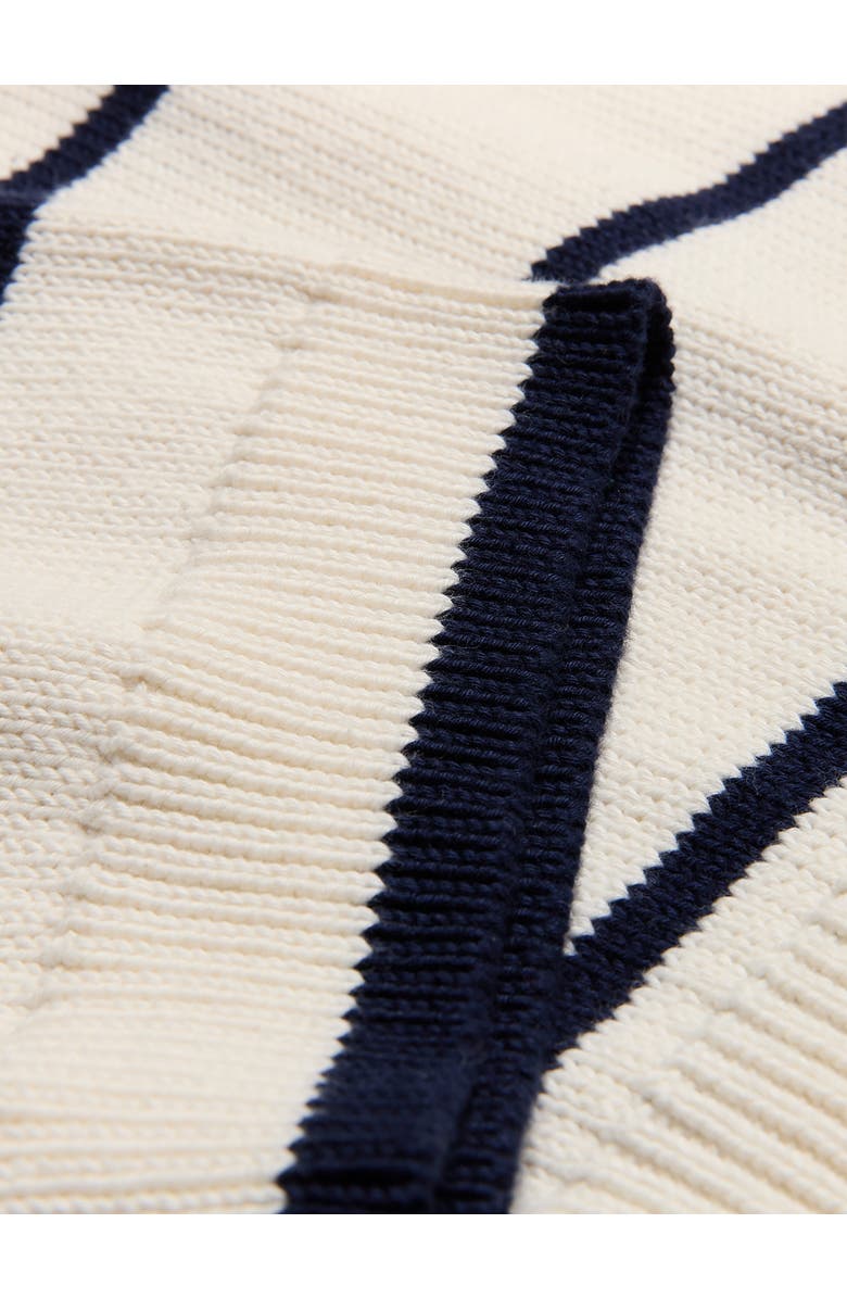 Celtic & Co. Raglan Crop Sleeve Crew Sweater, Alternate, color, Ecru Stripe