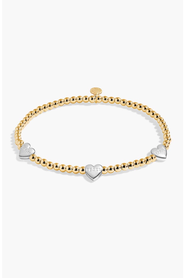 A Little 'Faith, Peace, Love' Bracelet In Silver And Gold-Tone Plating, Alternate, color, Metallic Gold
