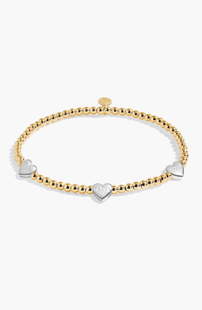A Littles & Co A Little 'Faith, Peace, Love' Bracelet In Silver And Gold-Tone Plating, Main, color, Metallic Gold