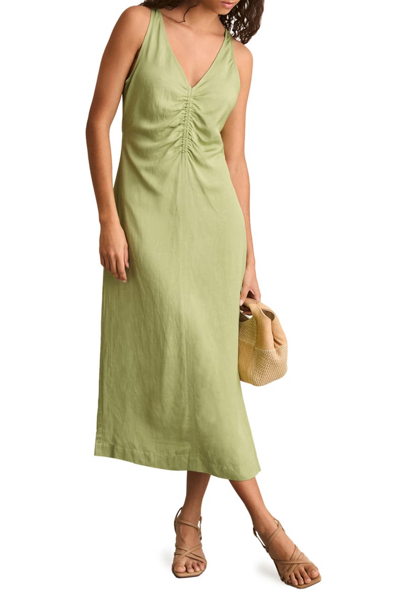 Pari Ruched Midi Dress, Alternate, color, GREEN