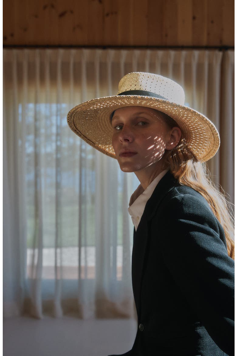 Merle Open Weave Straw Sun Hat, Alternate, color, NATURAL