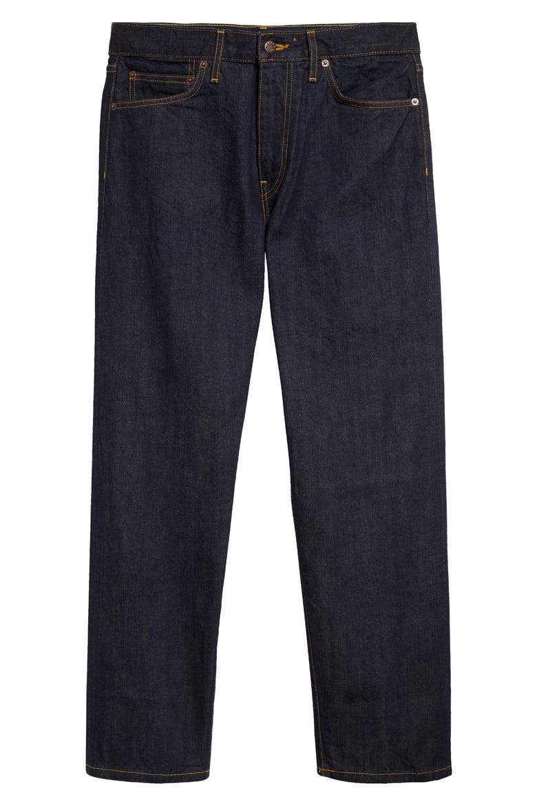 Selvedge Straight Leg Jeans, Alternate, color, INDIGO