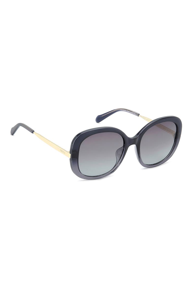 56m Gradient Oval Sunglasses, Alternate, color, BLUE SHADED/ GREY GREEN