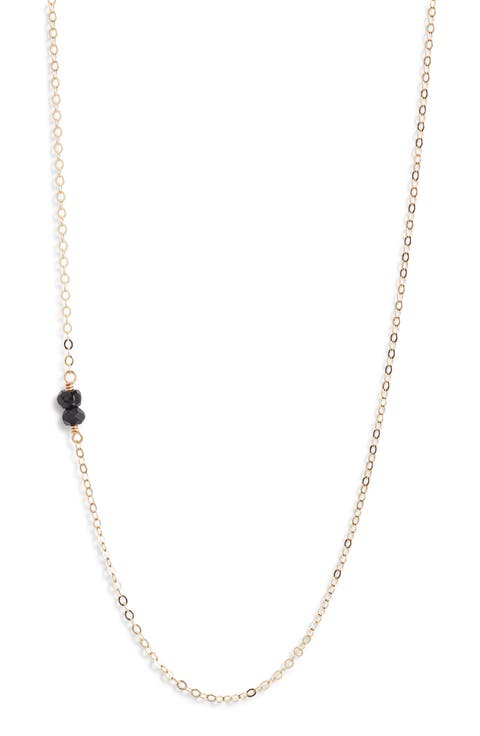 Semiprecious Stone Station Chain Necklace