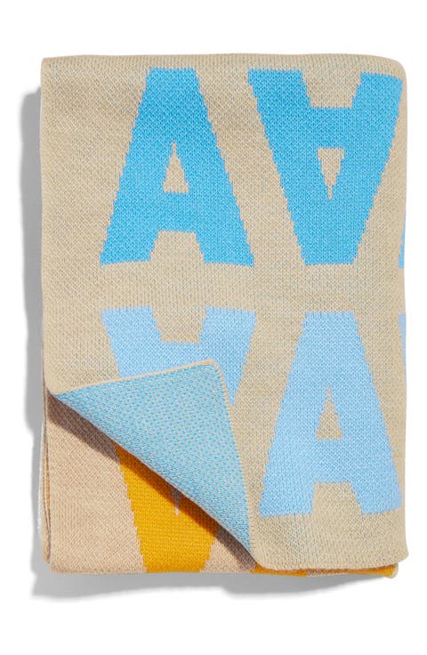 All Mirrored Initial Throw Blanket