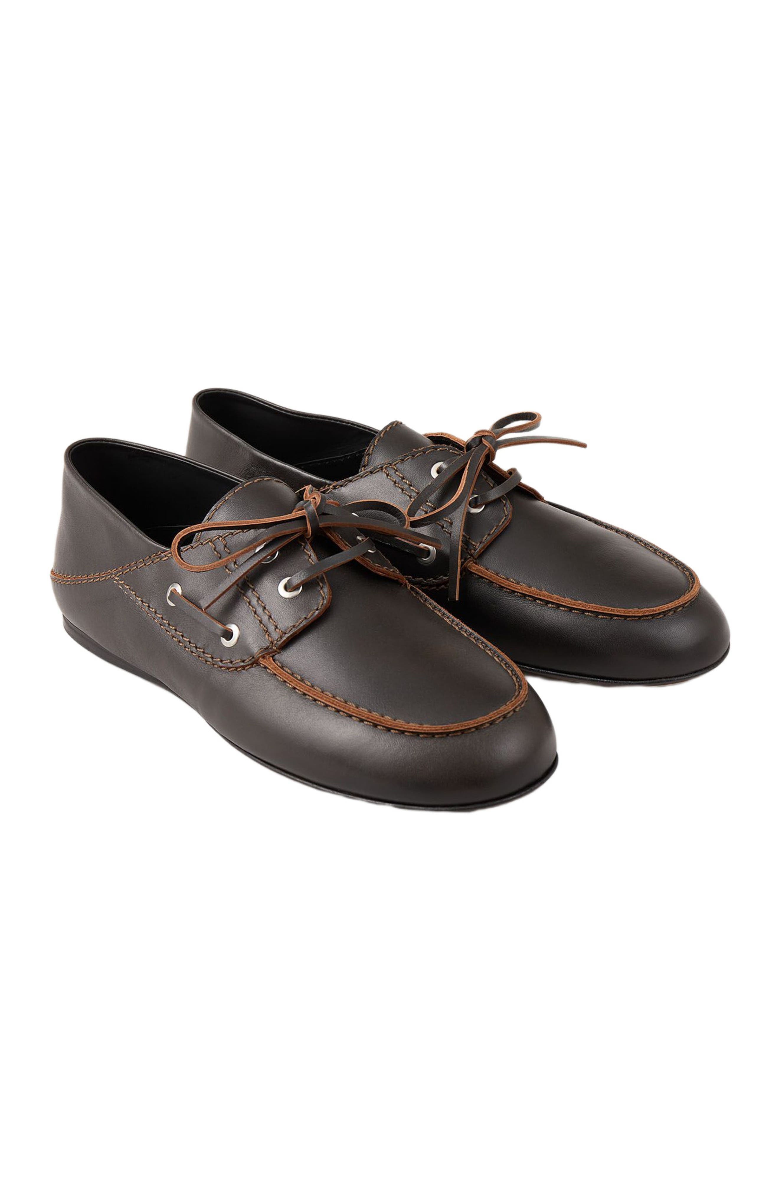 SANDRO Leather loafers, Alternate, color, Brown