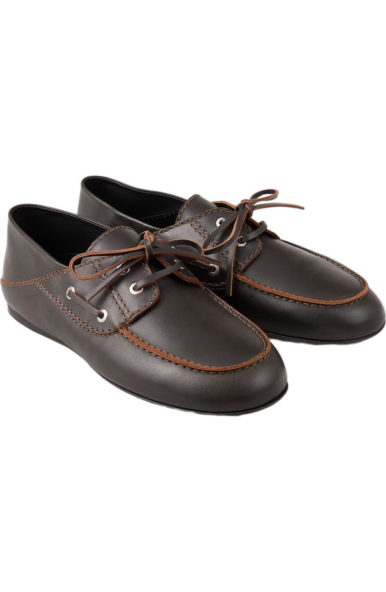 SANDRO Leather loafers, Alternate, color, Brown