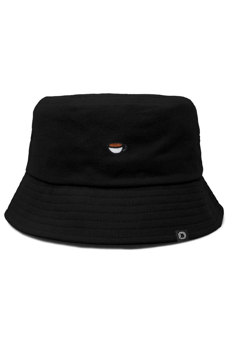 Dalix Womens Lil Coffee Cotton Bucket Hat, Main, color, Black