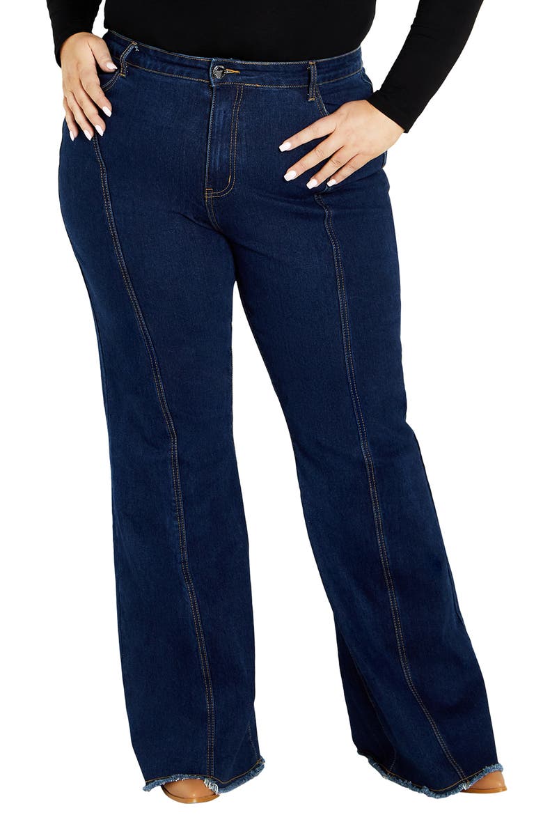Leah Flare Jeans, Main, color, BLACK