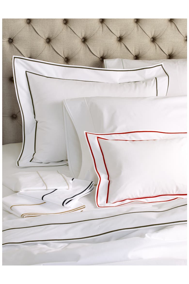 Ansonia Pillow Sham, Alternate, color, WHITE/ CHINESE RED