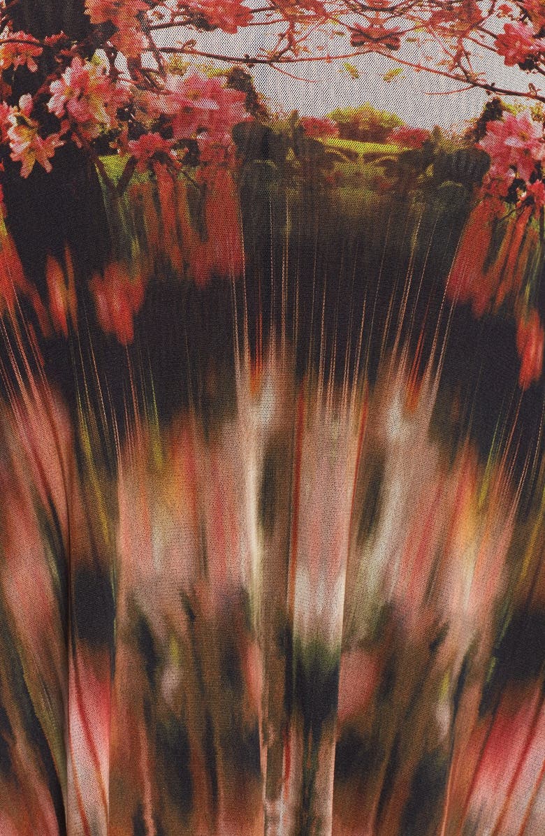 Fuzzi Jean Paul Gaultier Print Turtleneck Tulle Trapeze Dress, Alternate, color,