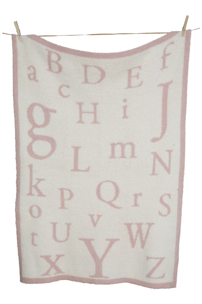'CozyChic® ABC' Blanket, Main, color, DUSTY ROSE/CREAM