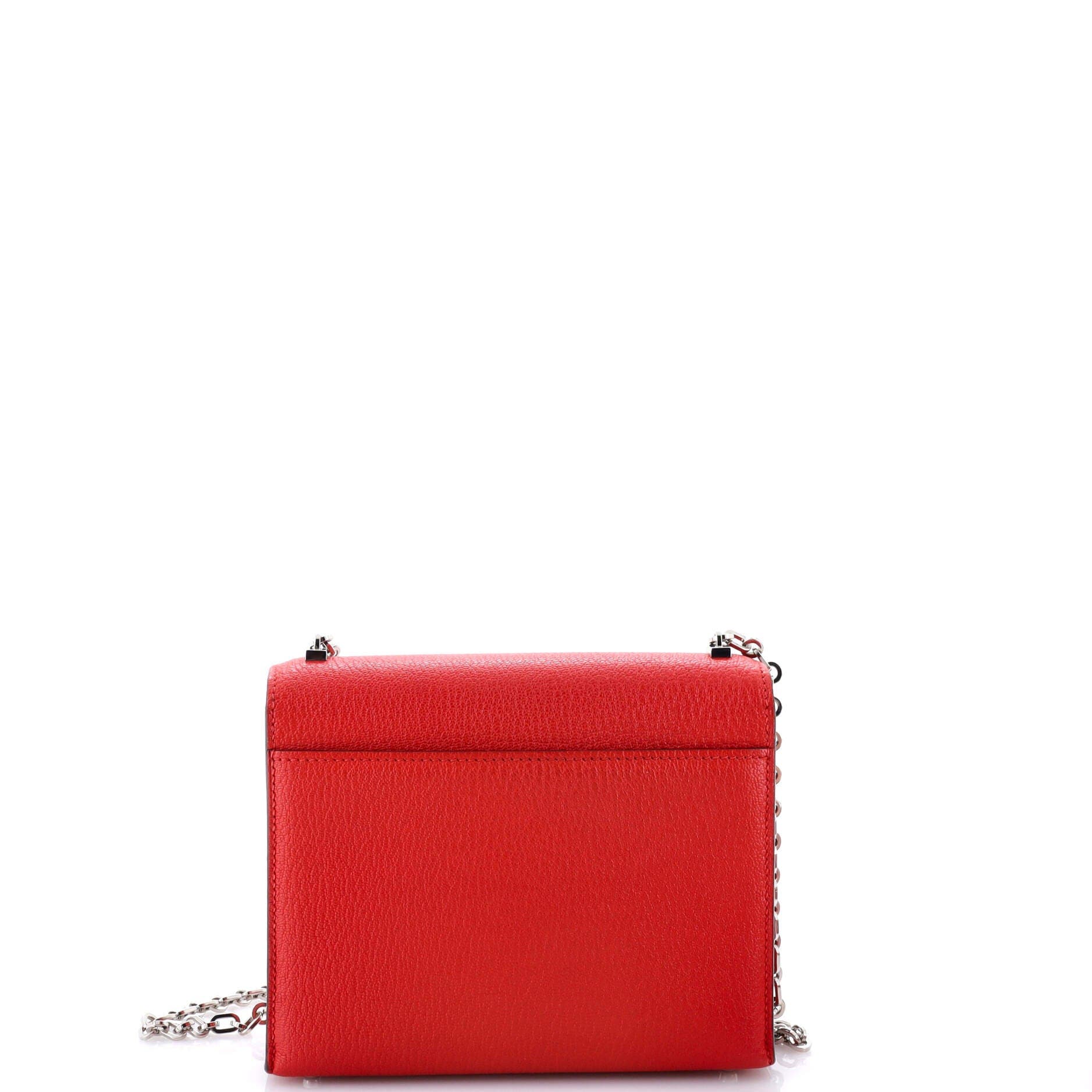 Pre-Owned Hermes Verrou Chaine Bag Chevre Mysore Mini, Alternate, color, Rouge Tomate