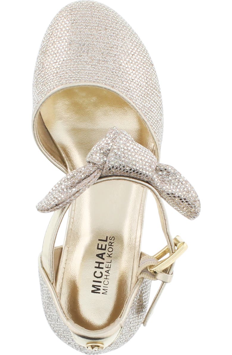MICHAEL Michael Kors Bijou Seti Metallic Bow Strap Wedge, Alternate, color,