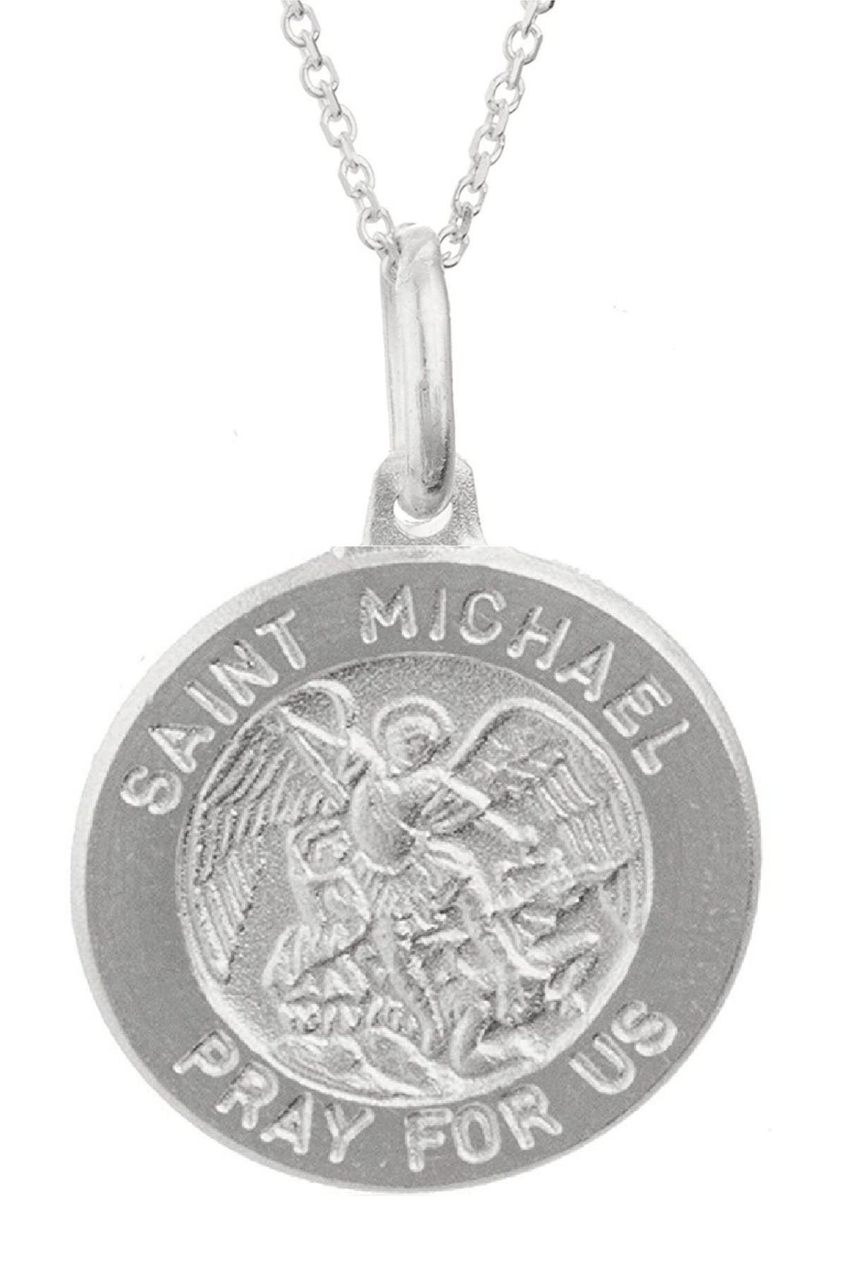 BEST SILVER Saint Michael Coin Pendant Necklace