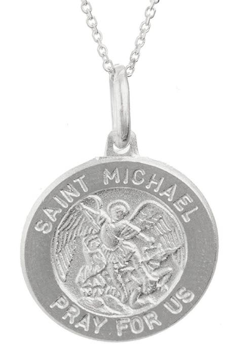 Saint Michael Coin Pendant Necklace