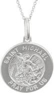 BEST SILVER Saint Michael Coin Pendant Necklace