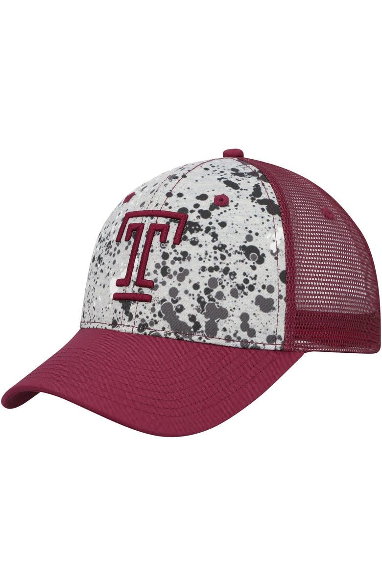 COLOSSEUM Men's Colosseum Gray/Cherry Temple Owls Love Fern Trucker Snapback Hat, Main, color, Gray